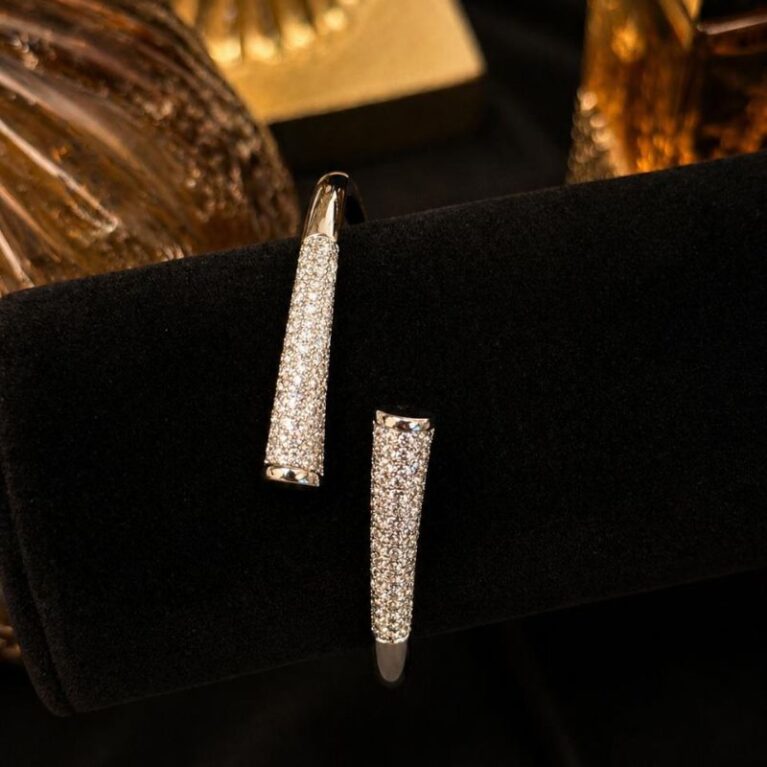 Brazalete esclava rodio con circonitas
