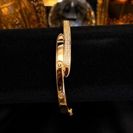 Brazalete oro con circonitas blancas