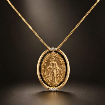 Cadena fina oro con dije giratorio de la Medalla milagrosa