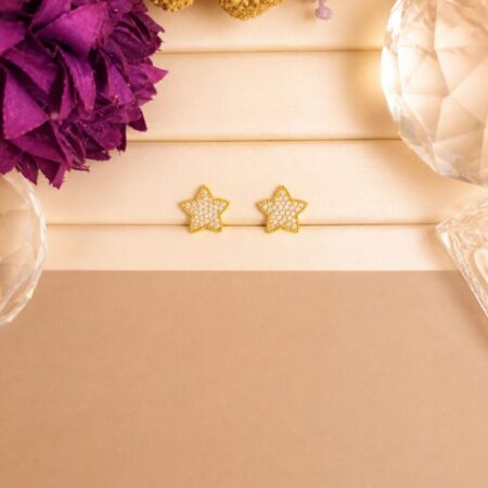 Aro estrella oro con circonitas