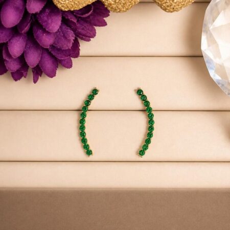 Aro oro con circonitas verdes estilo trepador