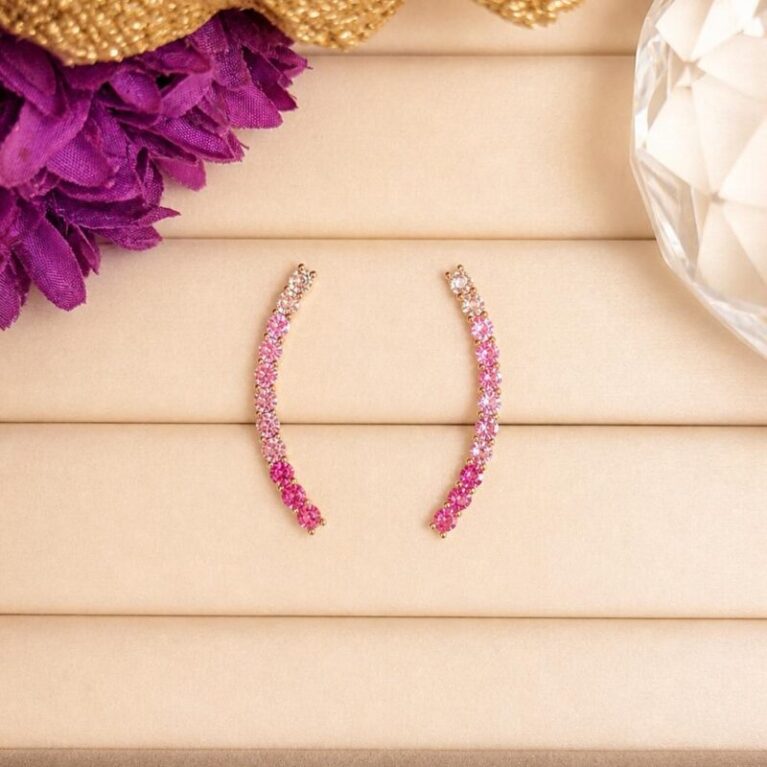 Aro oro con circonitas rosa estilo tepador